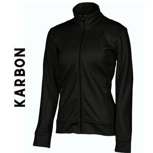 KARBON Rush Women's Soft Shell Jacket Fleece Lined Black Size Medium NWT